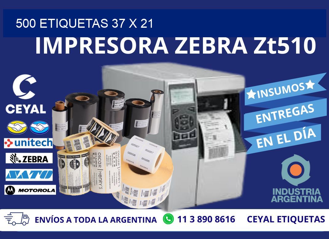 500 ETIQUETAS 37 x 21