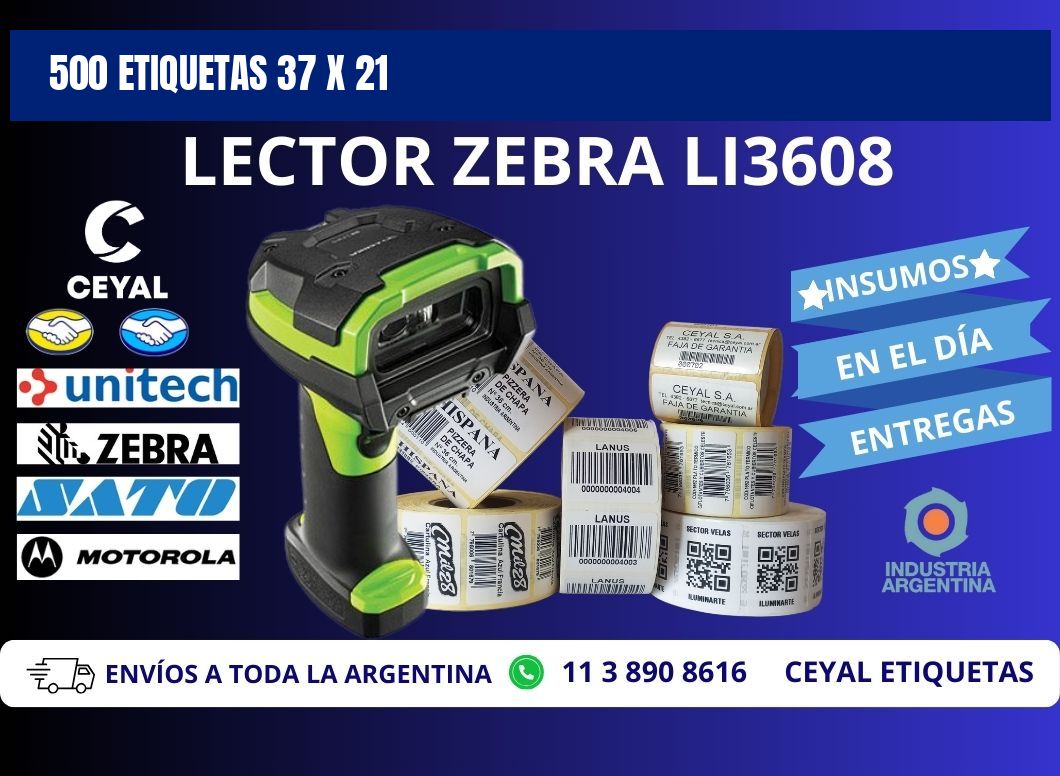 500 ETIQUETAS 37 x 21