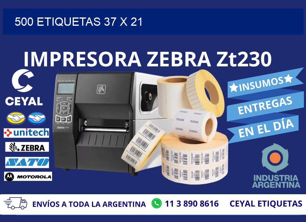 500 ETIQUETAS 37 x 21