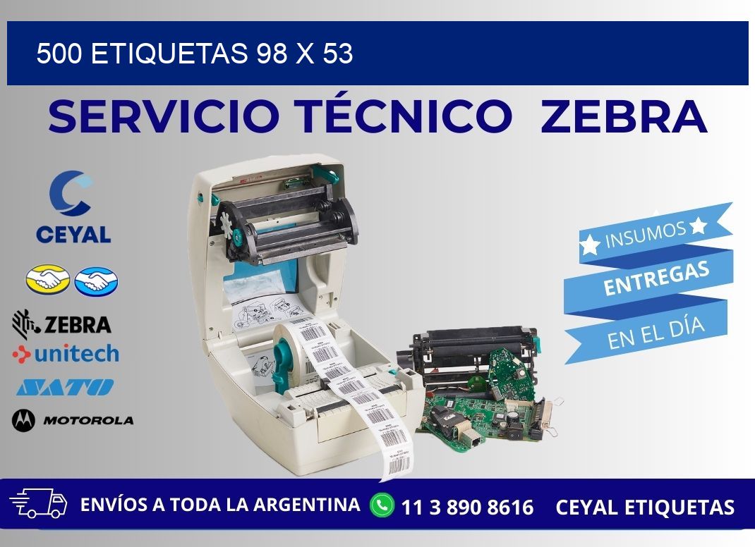 500 ETIQUETAS 98 x 53