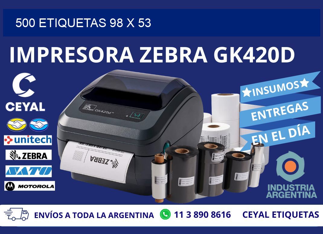500 ETIQUETAS 98 x 53