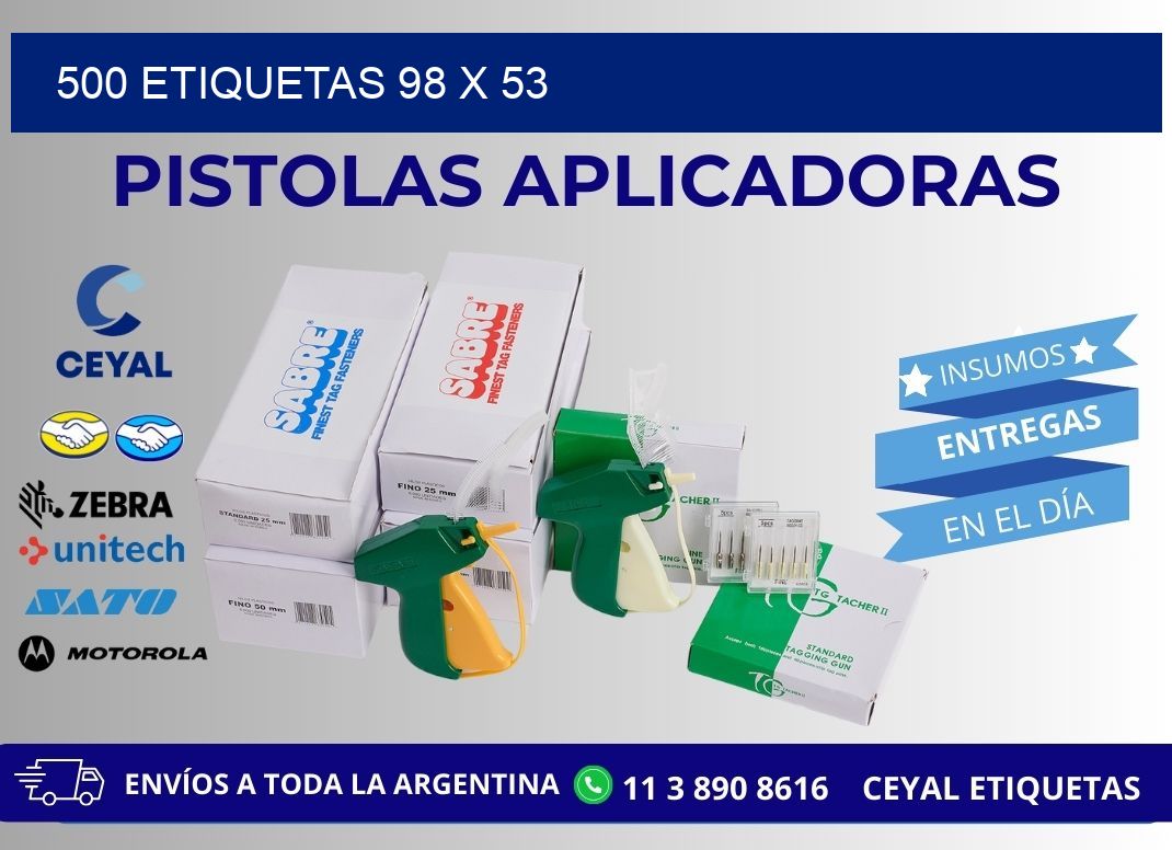 500 ETIQUETAS 98 x 53