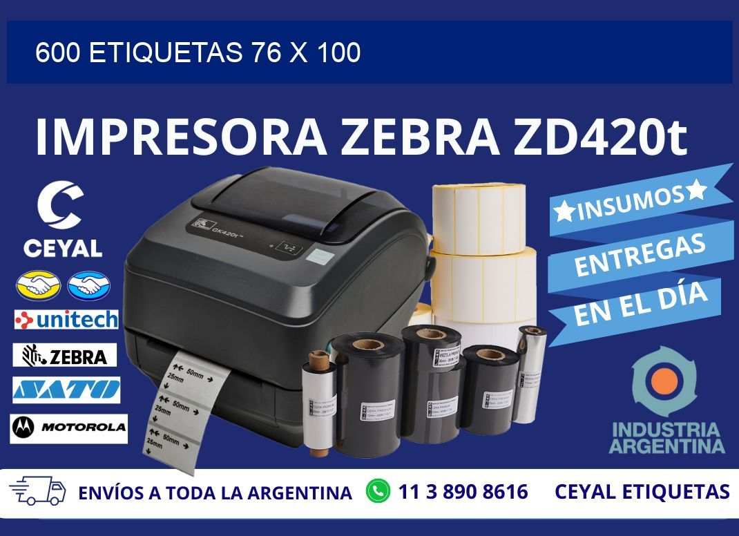 600 ETIQUETAS 76 x 100