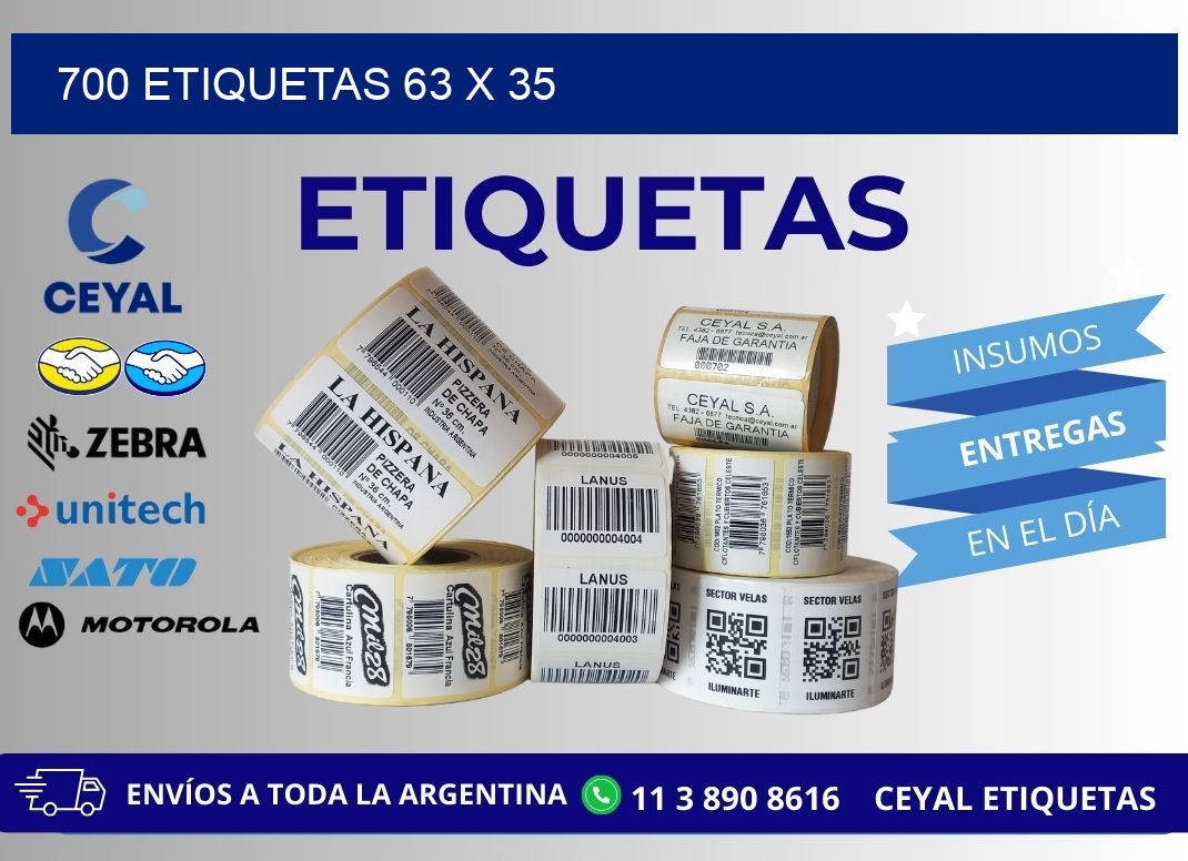 700 ETIQUETAS 63 x 35
