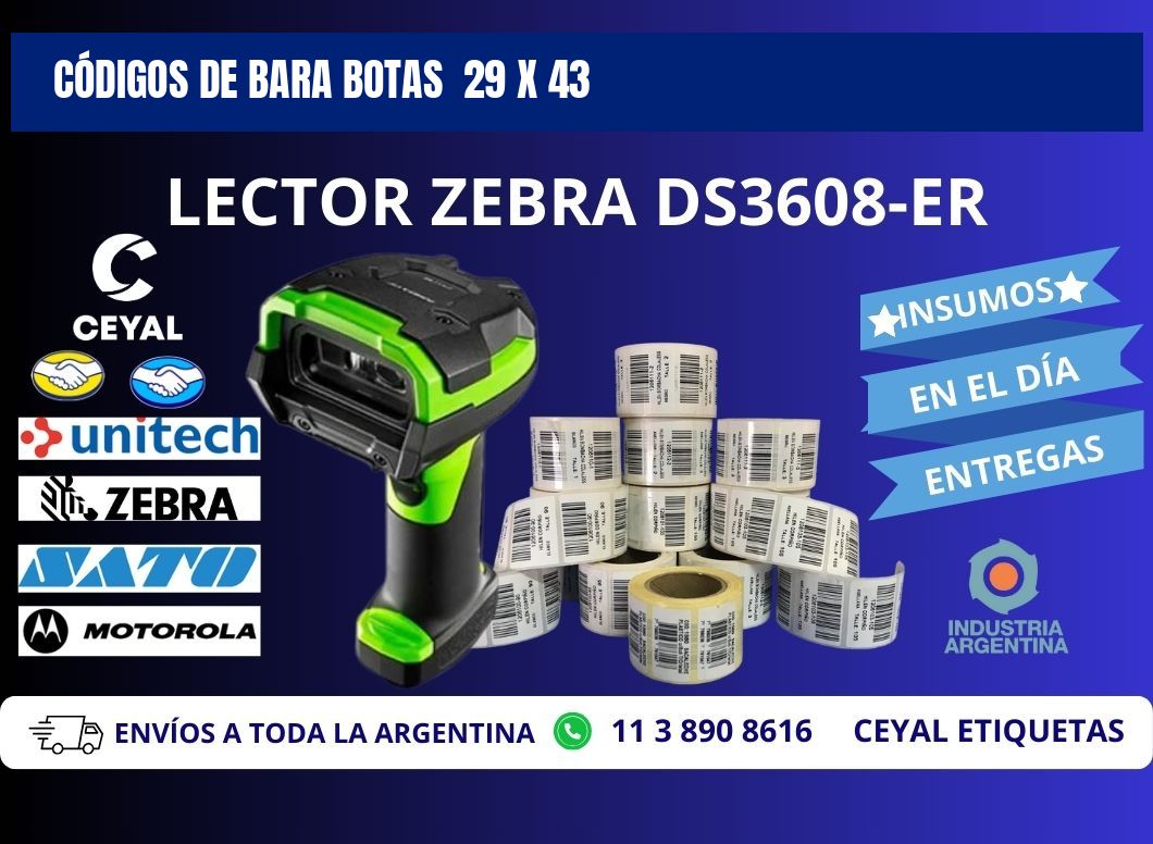 CÓDIGOS DE BARA BOTAS  29 x 43