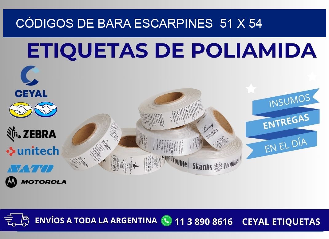 CÓDIGOS DE BARA ESCARPINES  51 x 54