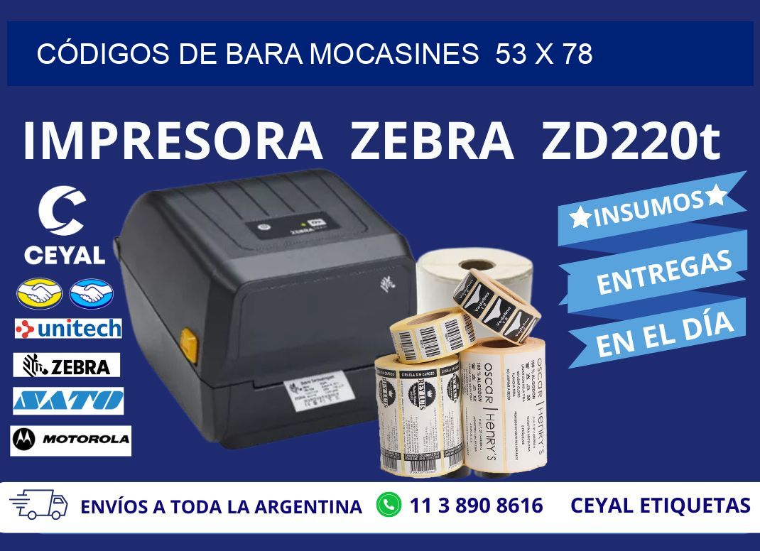 CÓDIGOS DE BARA MOCASINES  53 x 78