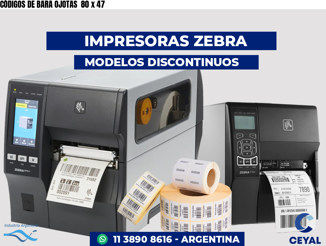 CÓDIGOS DE BARA OJOTAS  80 x 47