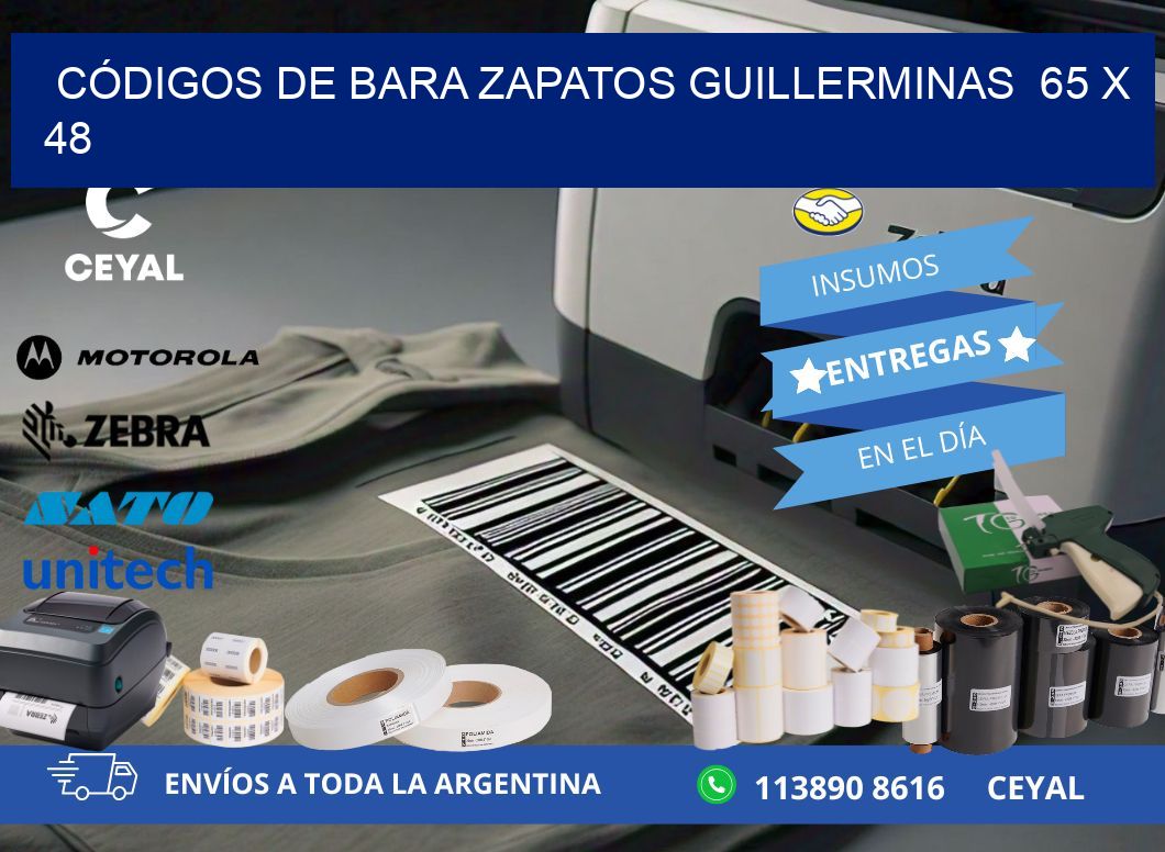 CÓDIGOS DE BARA ZAPATOS GUILLERMINAS  65 x 48