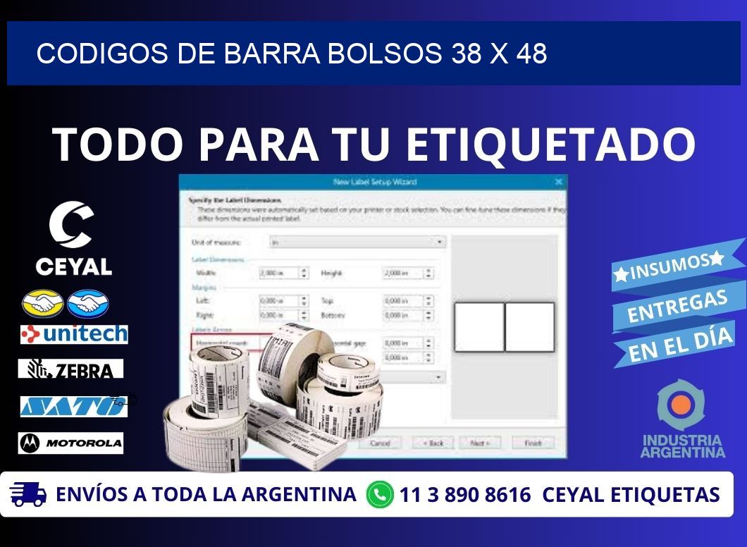 CODIGOS DE BARRA BOLSOS 38 x 48
