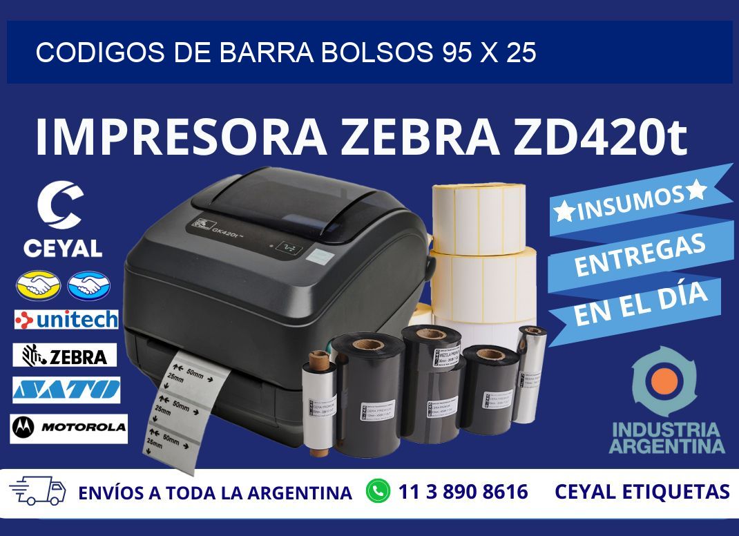 CODIGOS DE BARRA BOLSOS 95 x 25