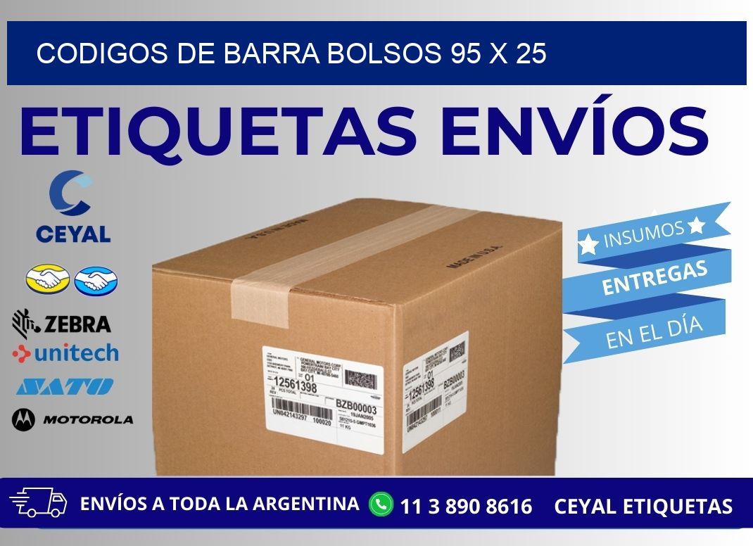 CODIGOS DE BARRA BOLSOS 95 x 25