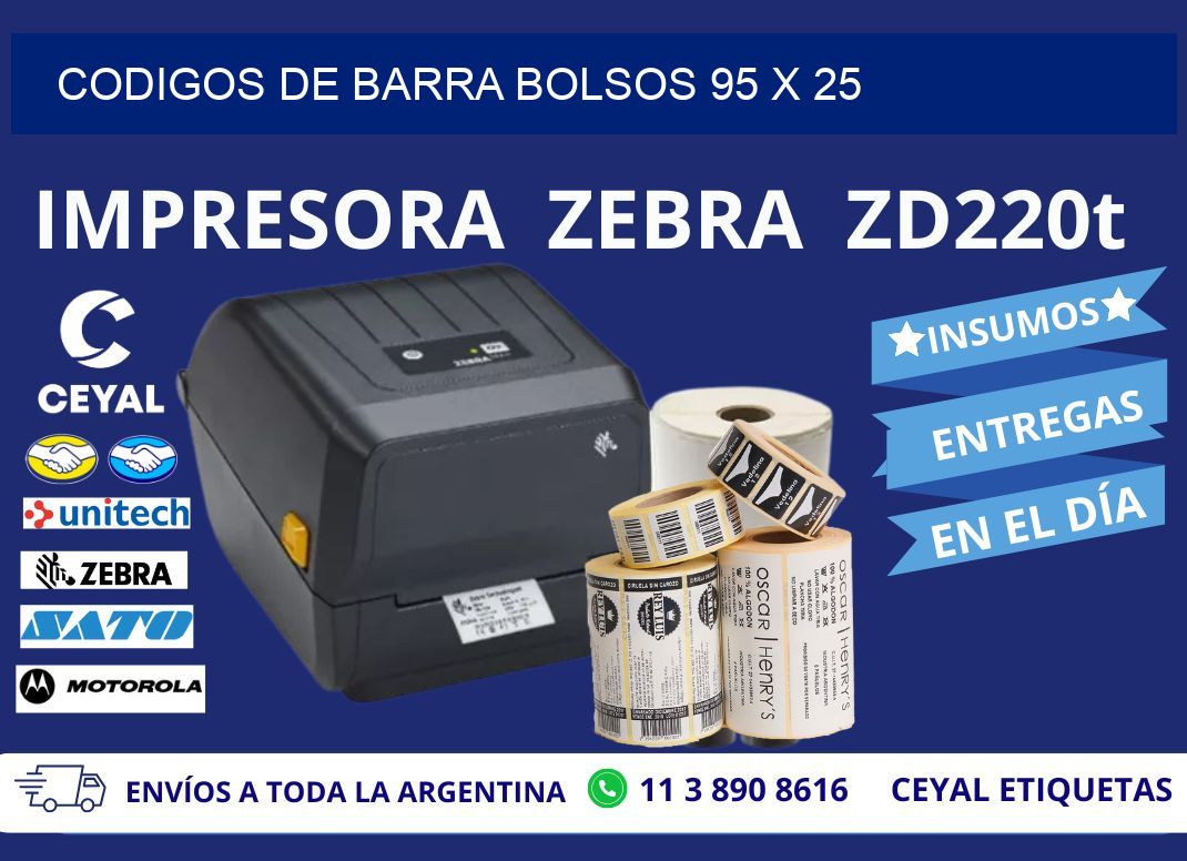 CODIGOS DE BARRA BOLSOS 95 x 25