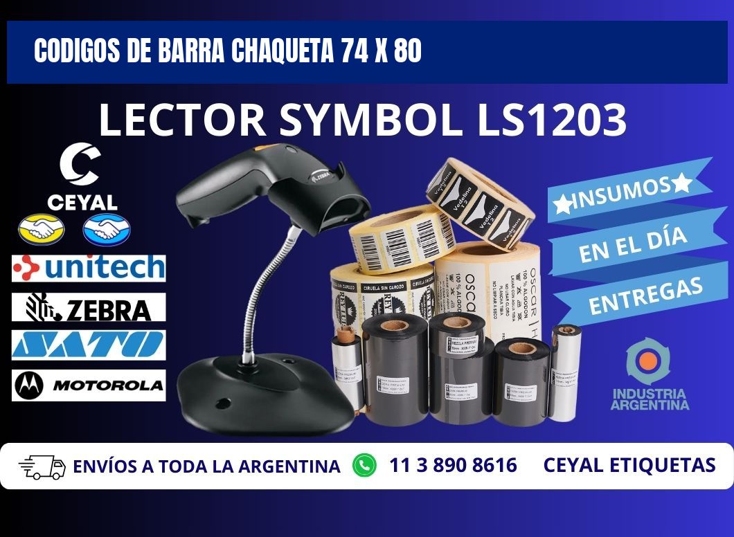CODIGOS DE BARRA CHAQUETA 74 x 80
