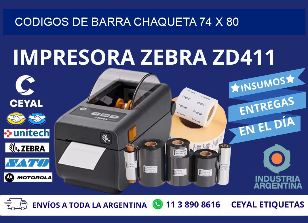 CODIGOS DE BARRA CHAQUETA 74 x 80