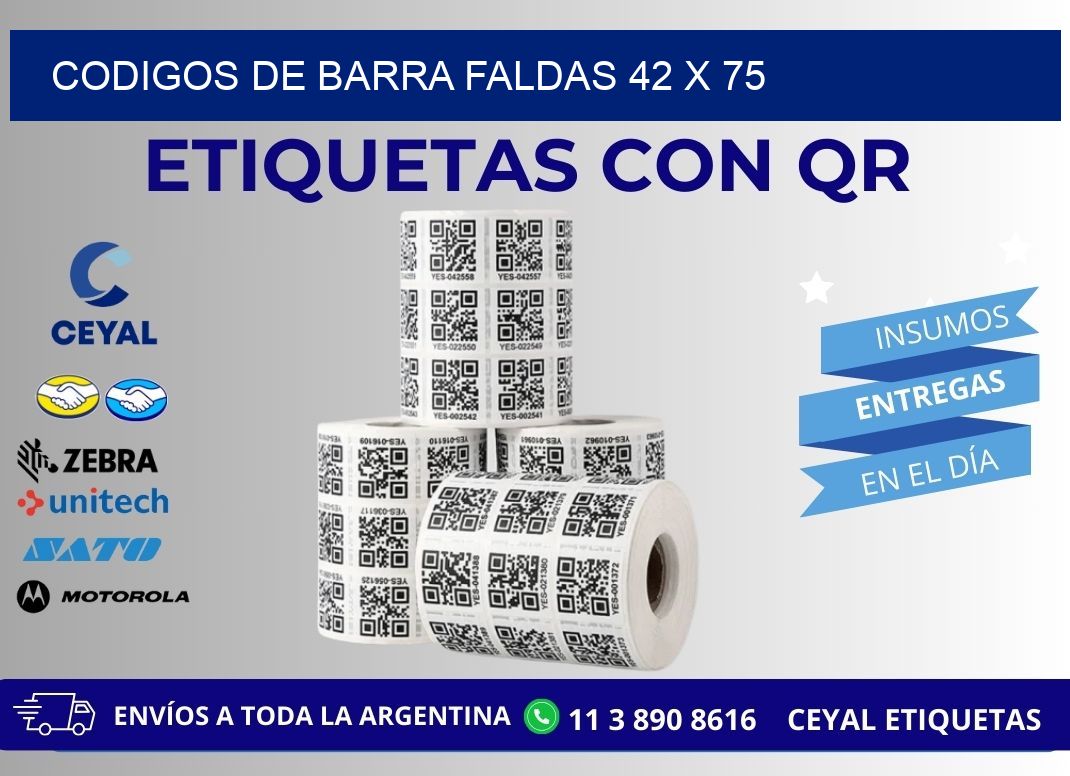 CODIGOS DE BARRA FALDAS 42 x 75