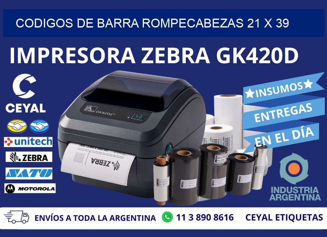 CODIGOS DE BARRA ROMPECABEZAS 21 x 39