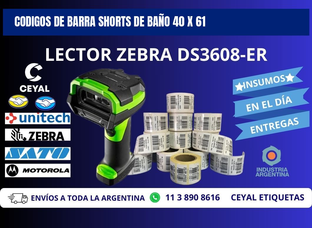 CODIGOS DE BARRA SHORTS DE BAÑO 40 x 61