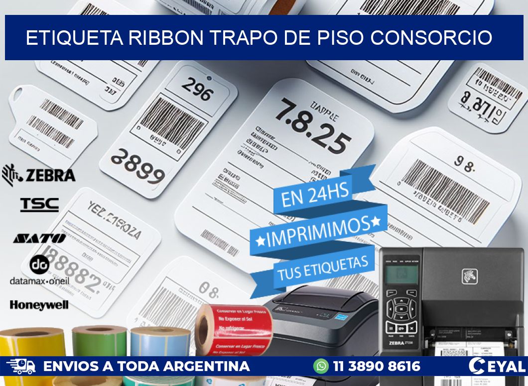 ETIQUETA RIBBON TRAPO DE PISO CONSORCIO