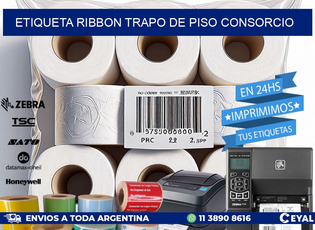 ETIQUETA RIBBON TRAPO DE PISO CONSORCIO