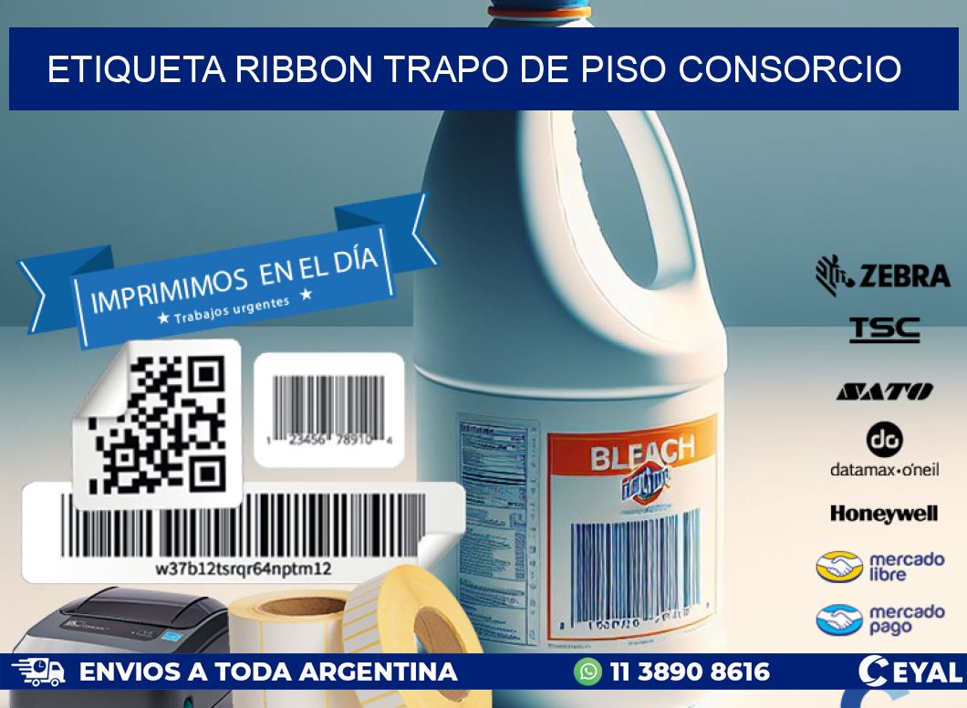 ETIQUETA RIBBON TRAPO DE PISO CONSORCIO