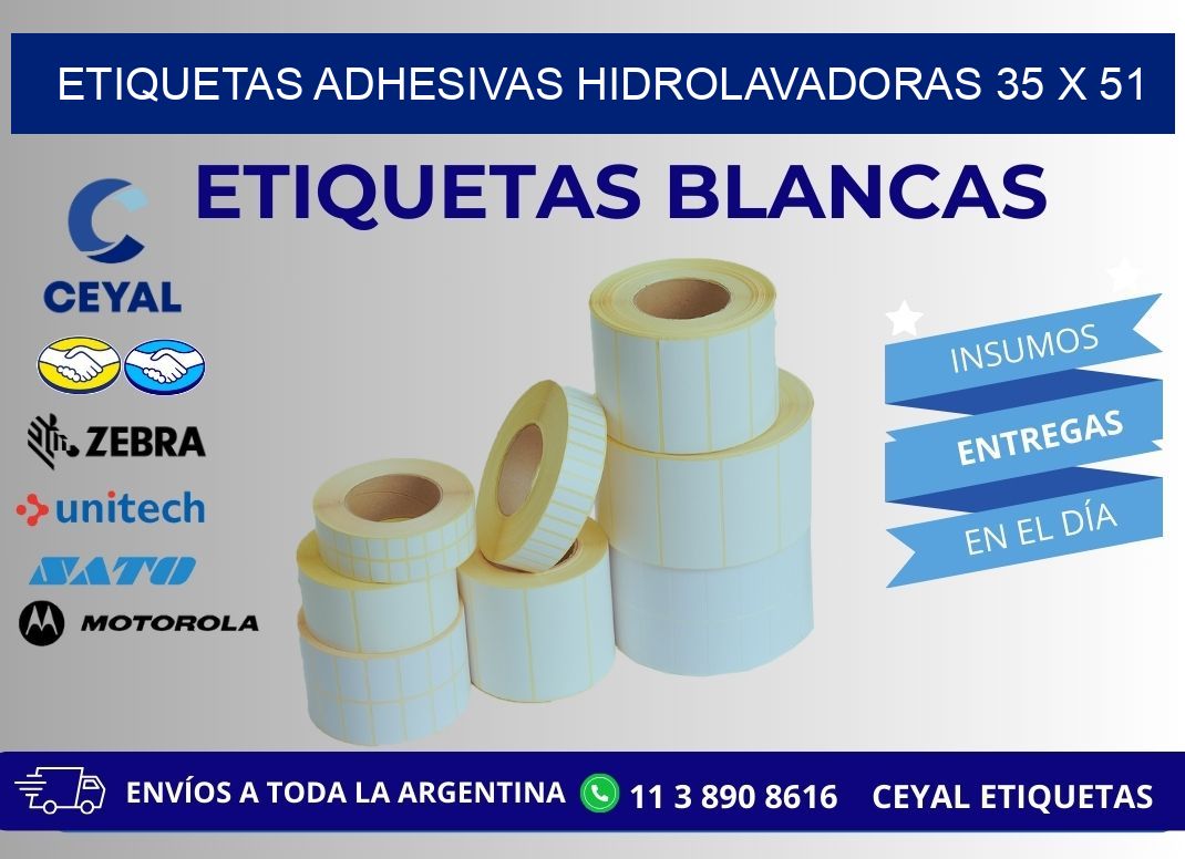 ETIQUETAS ADHESIVAS HIDROLAVADORAS 35 x 51