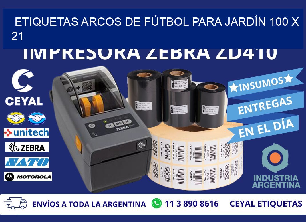 ETIQUETAS ARCOS DE FÚTBOL PARA JARDÍN 100 x 21