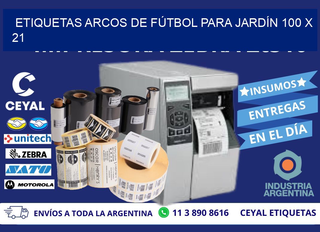 ETIQUETAS ARCOS DE FÚTBOL PARA JARDÍN 100 x 21