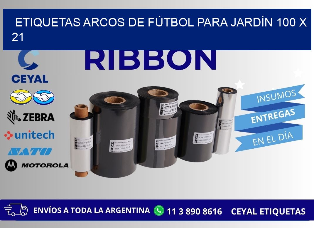 ETIQUETAS ARCOS DE FÚTBOL PARA JARDÍN 100 x 21