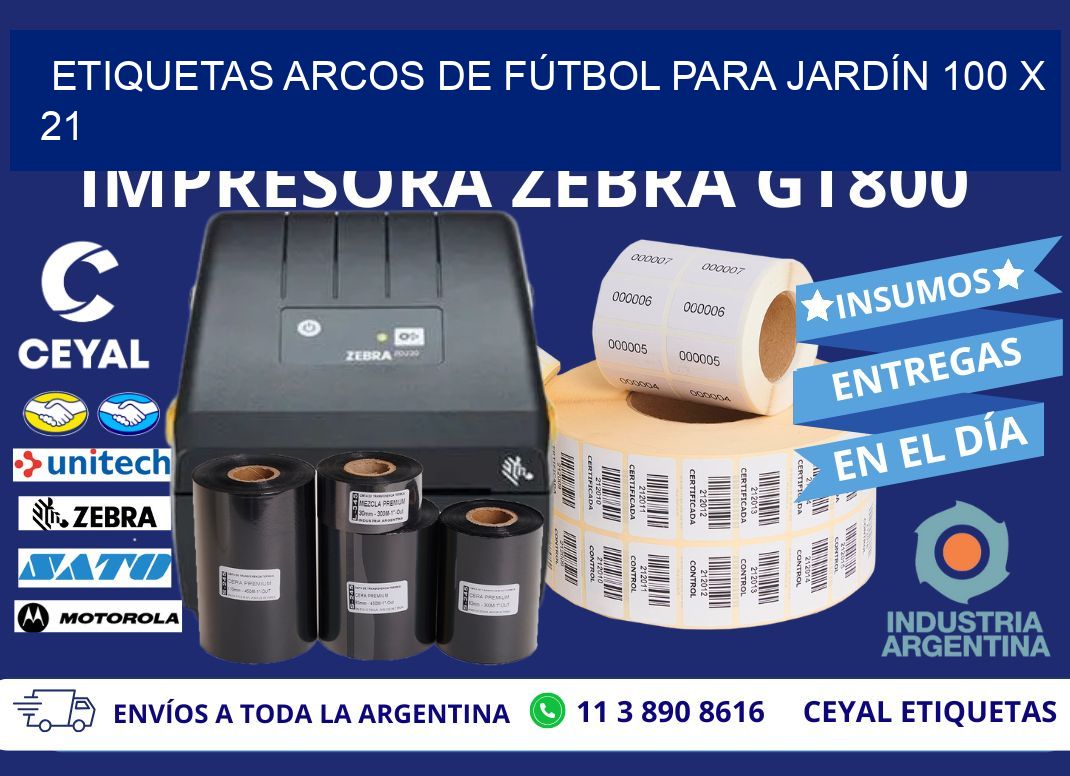 ETIQUETAS ARCOS DE FÚTBOL PARA JARDÍN 100 x 21