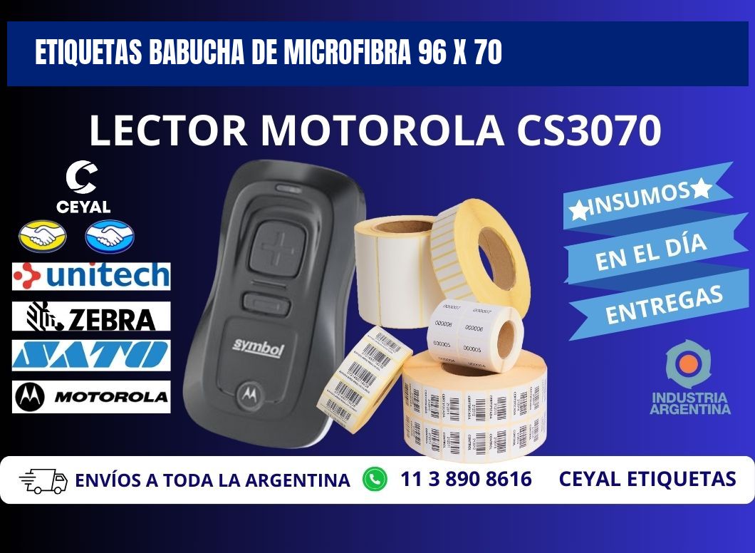 ETIQUETAS BABUCHA DE MICROFIBRA 96 x 70