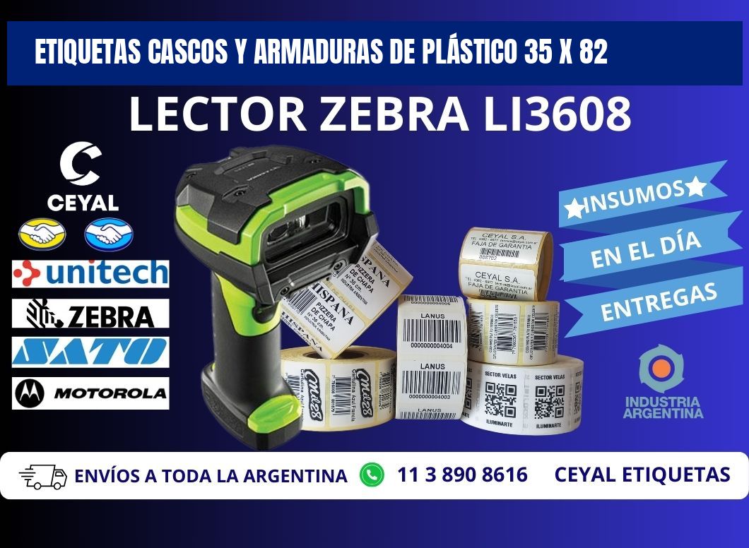 ETIQUETAS CASCOS Y ARMADURAS DE PLÁSTICO 35 x 82
