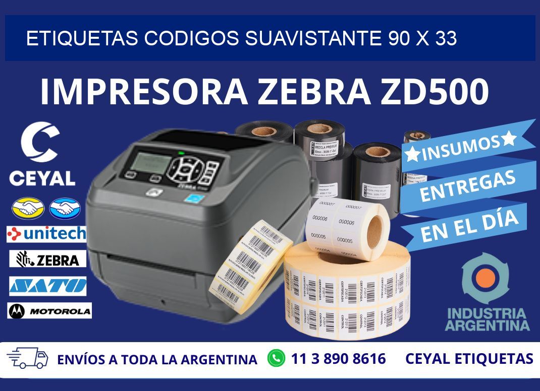 ETIQUETAS CODIGOS SUAVISTANTE 90 x 33