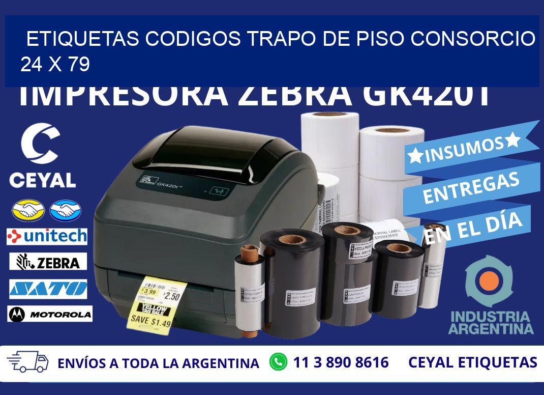 ETIQUETAS CODIGOS TRAPO DE PISO CONSORCIO 24 x 79