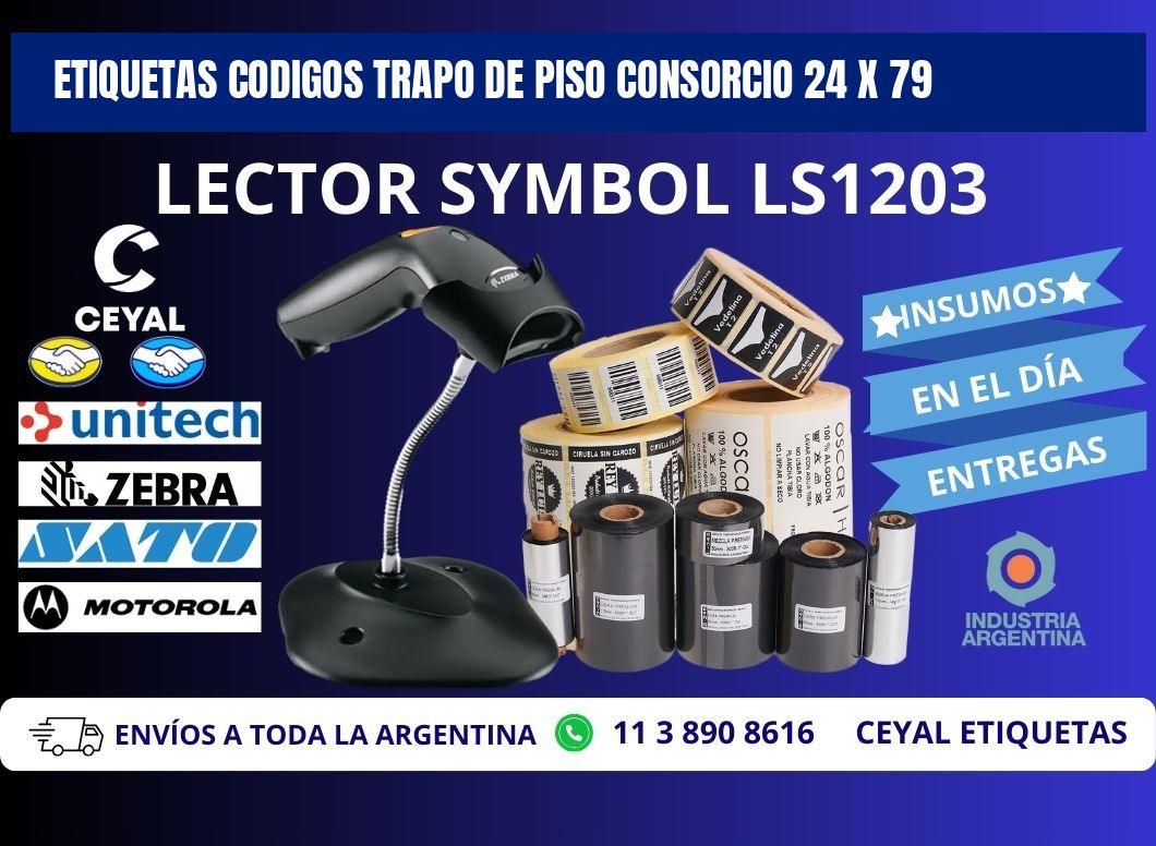 ETIQUETAS CODIGOS TRAPO DE PISO CONSORCIO 24 x 79