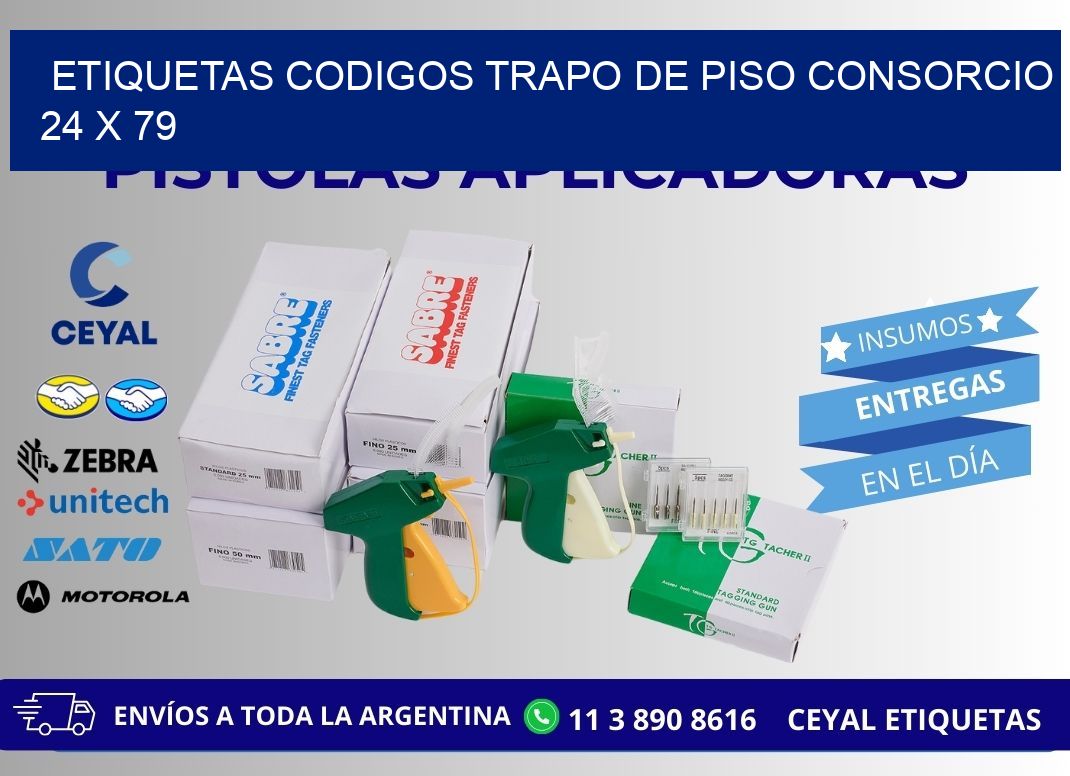ETIQUETAS CODIGOS TRAPO DE PISO CONSORCIO 24 x 79