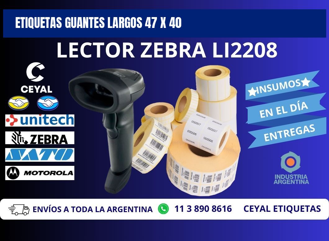 ETIQUETAS GUANTES LARGOS 47 x 40
