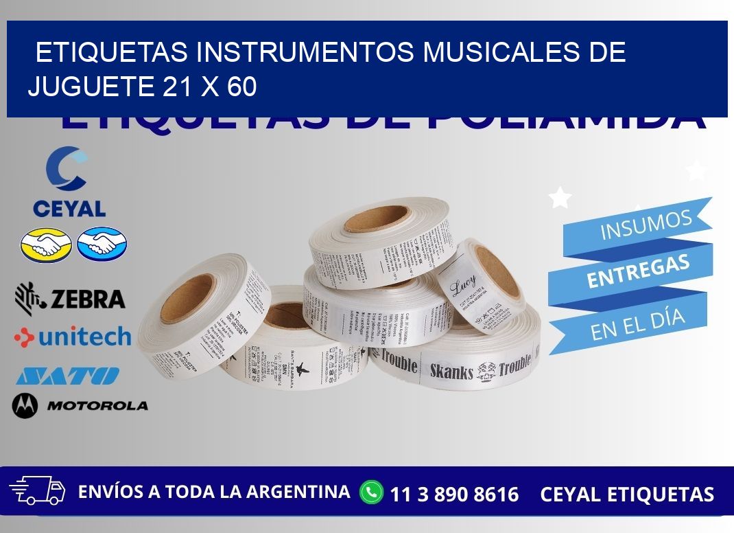 ETIQUETAS INSTRUMENTOS MUSICALES DE JUGUETE 21 x 60