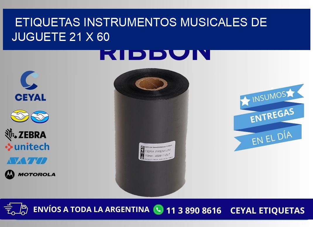 ETIQUETAS INSTRUMENTOS MUSICALES DE JUGUETE 21 x 60