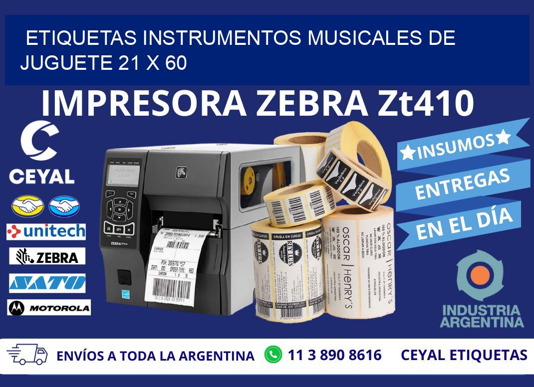 ETIQUETAS INSTRUMENTOS MUSICALES DE JUGUETE 21 x 60