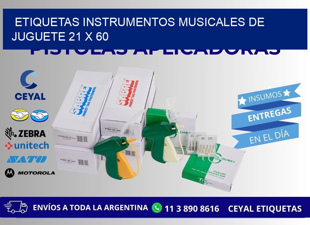 ETIQUETAS INSTRUMENTOS MUSICALES DE JUGUETE 21 x 60