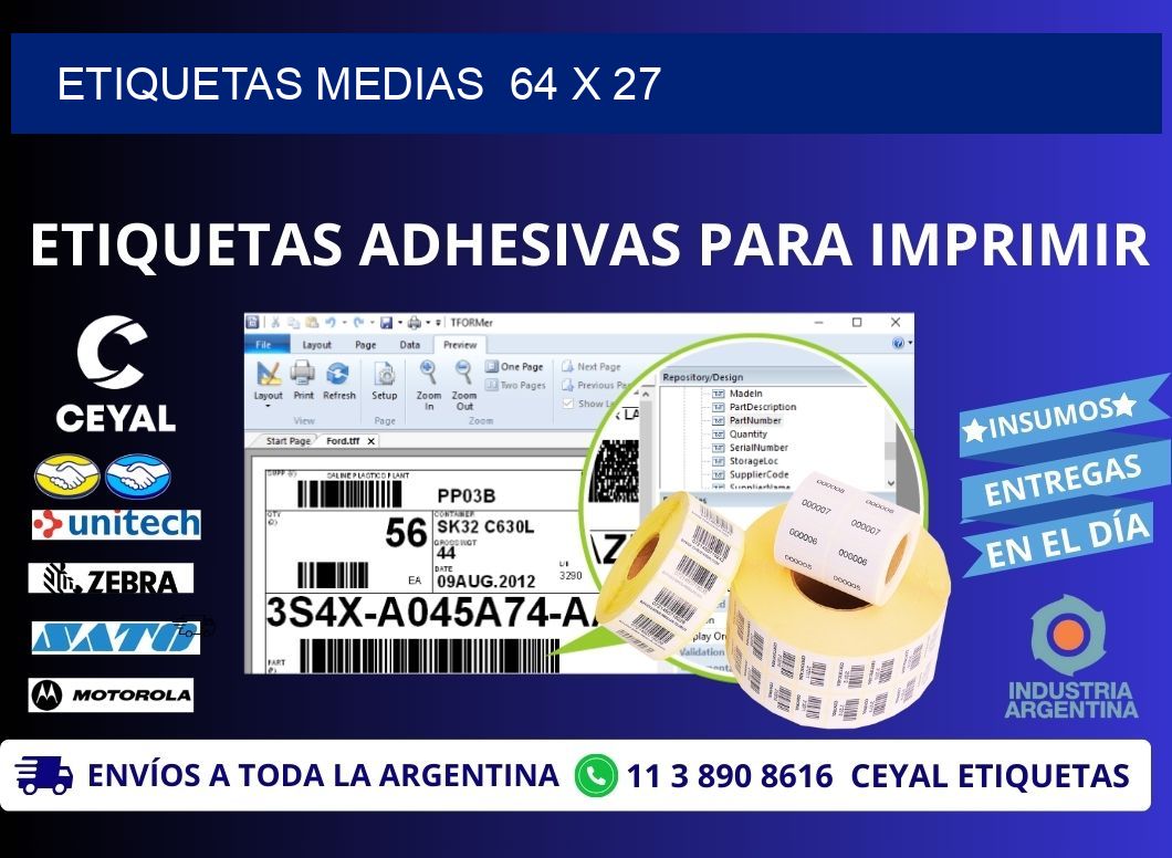ETIQUETAS MEDIAS  64 x 27