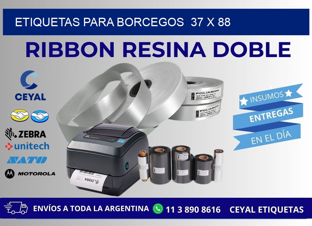 ETIQUETAS PARA BORCEGOS  37 x 88