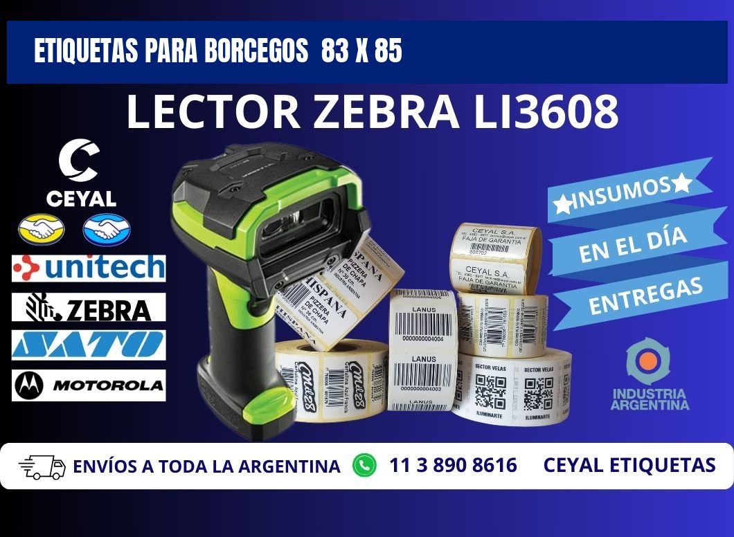 ETIQUETAS PARA BORCEGOS  83 x 85