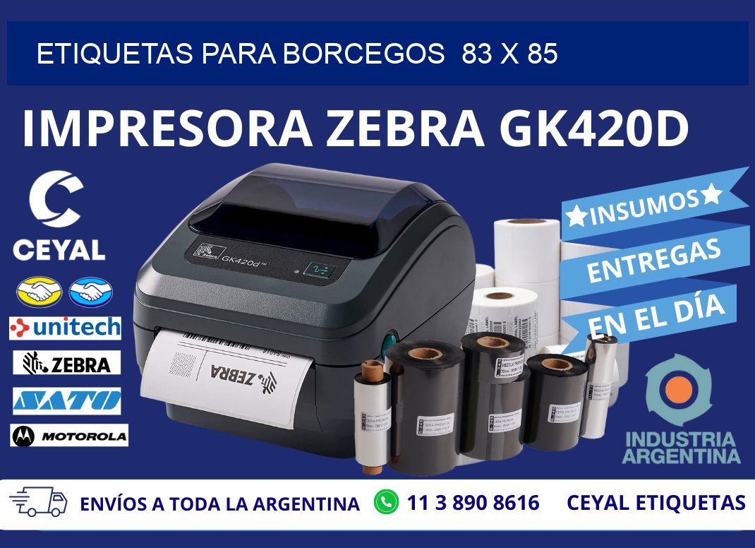 ETIQUETAS PARA BORCEGOS  83 x 85