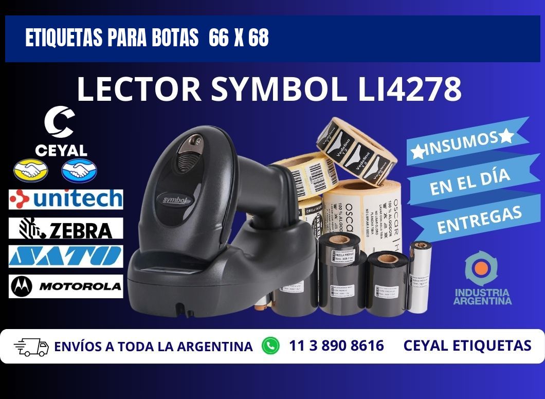 ETIQUETAS PARA BOTAS  66 x 68