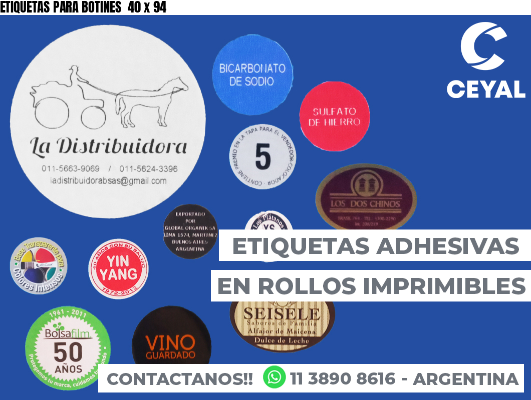 ETIQUETAS PARA BOTINES  40 x 94