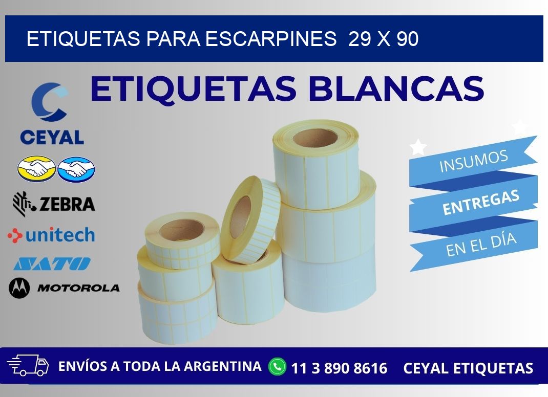 ETIQUETAS PARA ESCARPINES  29 x 90