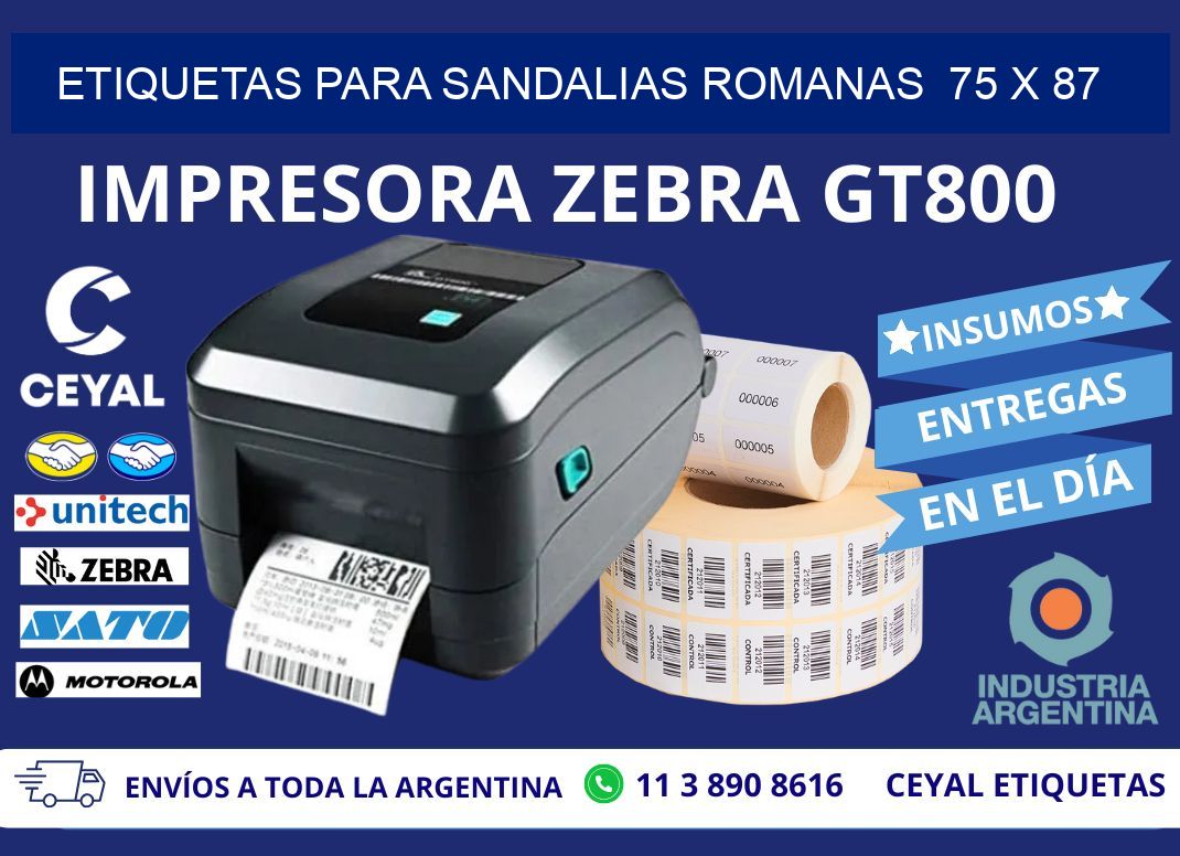 ETIQUETAS PARA SANDALIAS ROMANAS  75 x 87