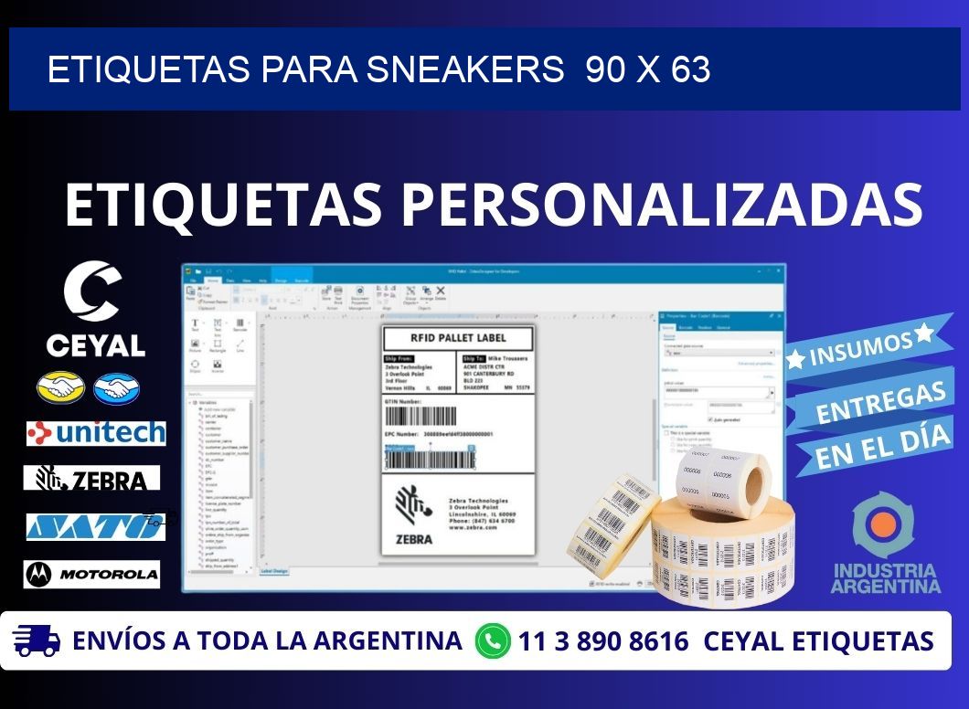 ETIQUETAS PARA SNEAKERS  90 x 63